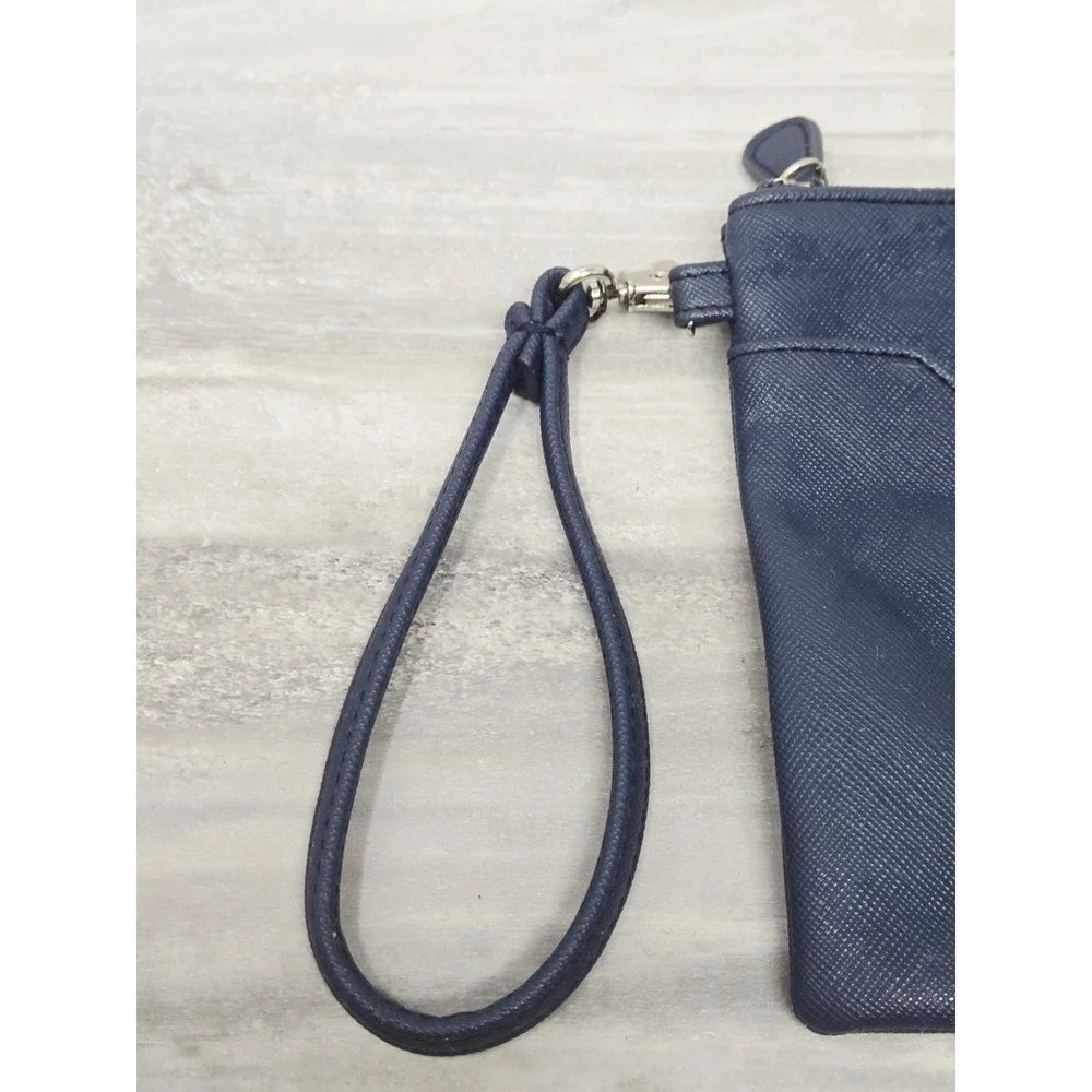 Giani Bernini All In One Wallet Wristlet Blue‎ Leather
